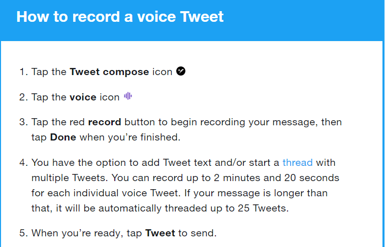 Twitter voice feature